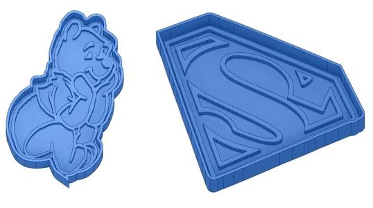 Biscuit Moulds - Captain América - Superman -Spiderman - Winnie the pooh - Winnie the pooh - Cookie cutter - Cookie cutter- Biscuit cutter