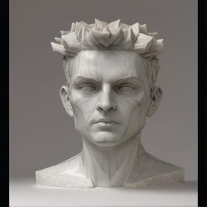 low poly head