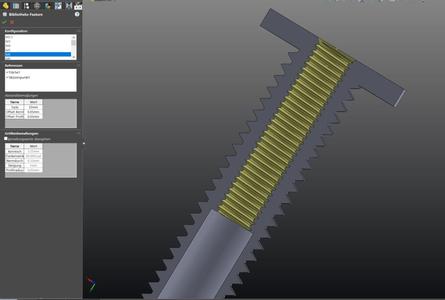 SolidWorks parametric thread feature / printable thread configurator