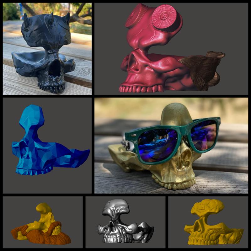 PACK X7 SKULL GLASSES AND CHANGE HOLDER
