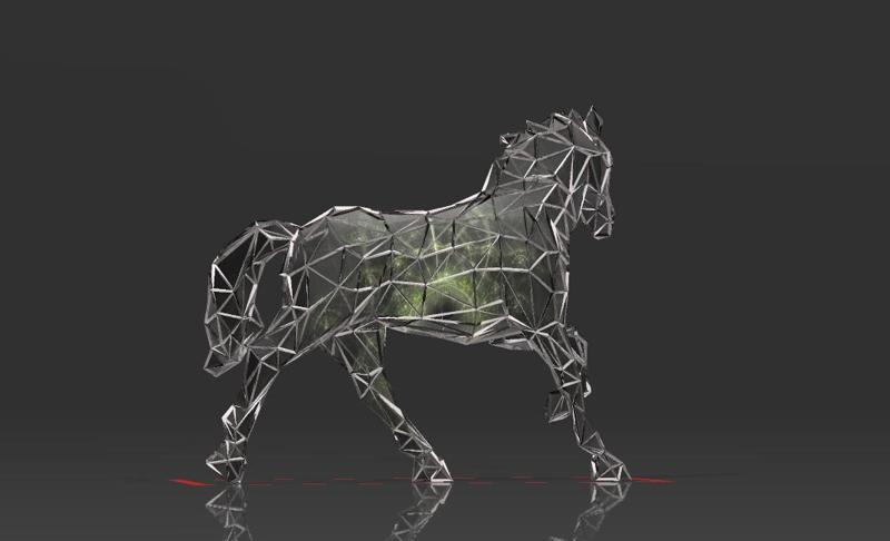 Perfect Companion Horse - Low Voronoi Style - Single Spider Web - LowPoly - Perfect Design - Easy Print - Decor