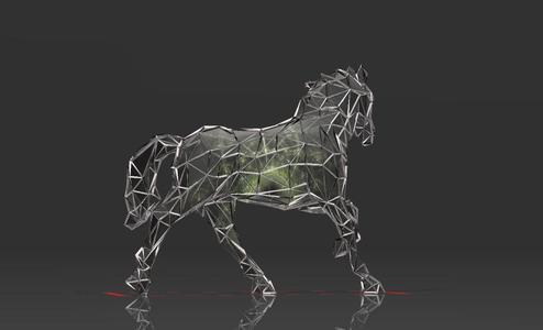 Perfect Companion Horse - Low Voronoi Style - Single Spider Web - LowPoly - Perfect Design - Easy Print - Decor