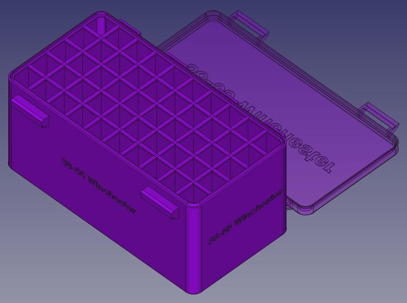.38-55 Winchester, Head Up, Snug Double Snap Latch Modular Ammo Box