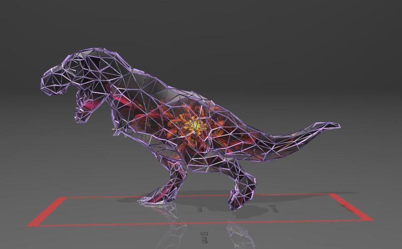 Tyrannosaurus Rex Run - Low Voronoi Style - Single Spider Web - LowPoly - Perfect Design - Easy Print - Decor
