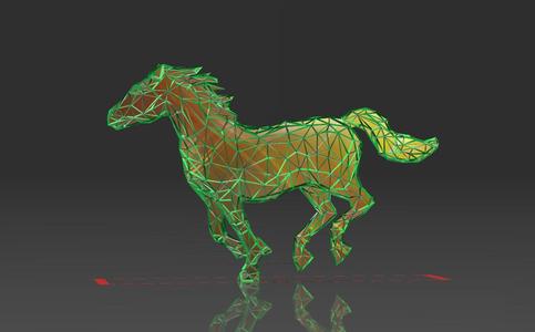 Unstoppable Horse Figure - Low Voronoi Style - Single Spider Web - LowPoly - Perfect Design - Easy Print - Decor