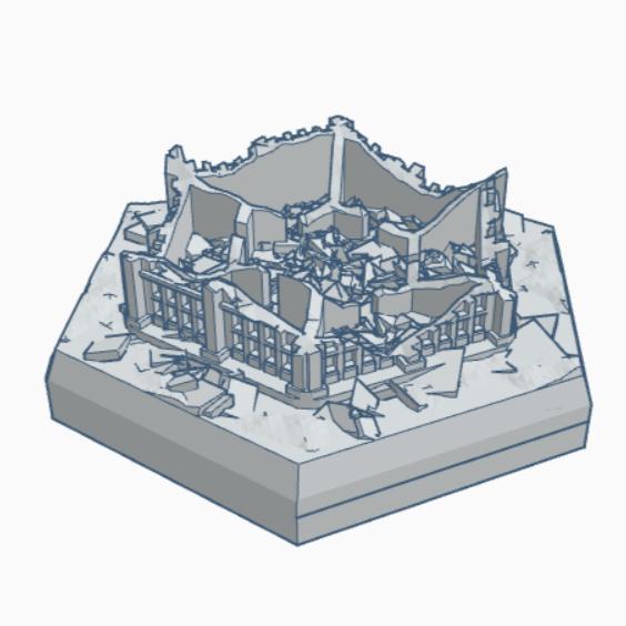 Destroyed Watchtower Hex Map Scale HMSSFD058