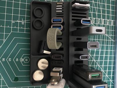 Storage Box for USB & Type-C Devices and SD Cards (Compatible with IKEA Skådis Pegboard)