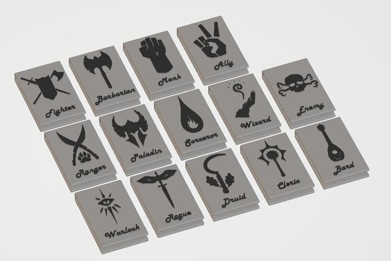 Initiative order clips for the DM screen