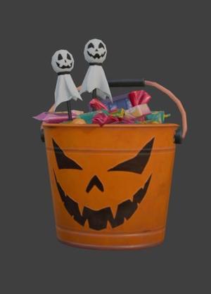 Halloween Candy Bucket Prop - Trick or Treat Pail 3D Print STL