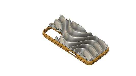 Iphone 16 case with wave pattern camera Button simple back