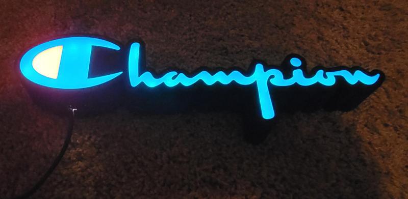 Champion Clothing Logo LED Lightbox