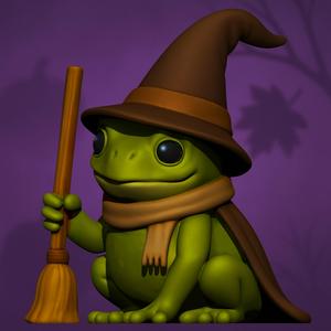 Witchy Frog – Cute Halloween Figurine | 3D Print Model