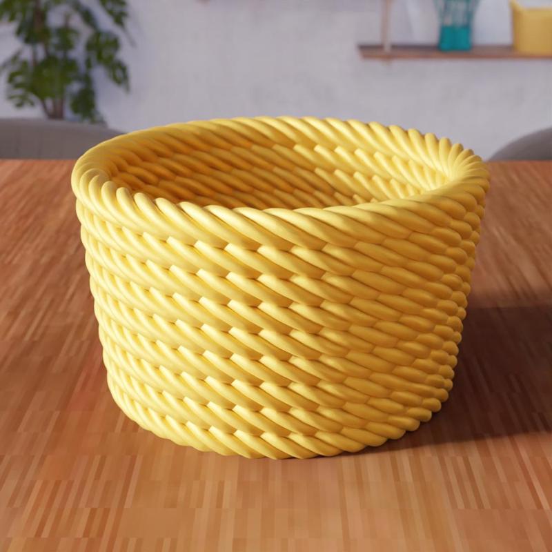 3D Wicker Mesh Easter Basket STL File - 298
