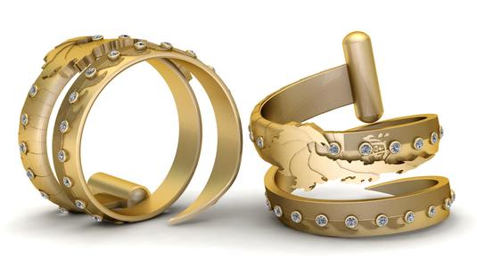 3D GOLD BRACLETS PENDANT 3d printable model