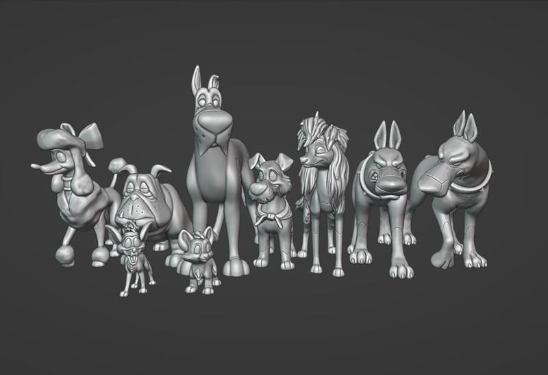 Lot of dogs and cat STL