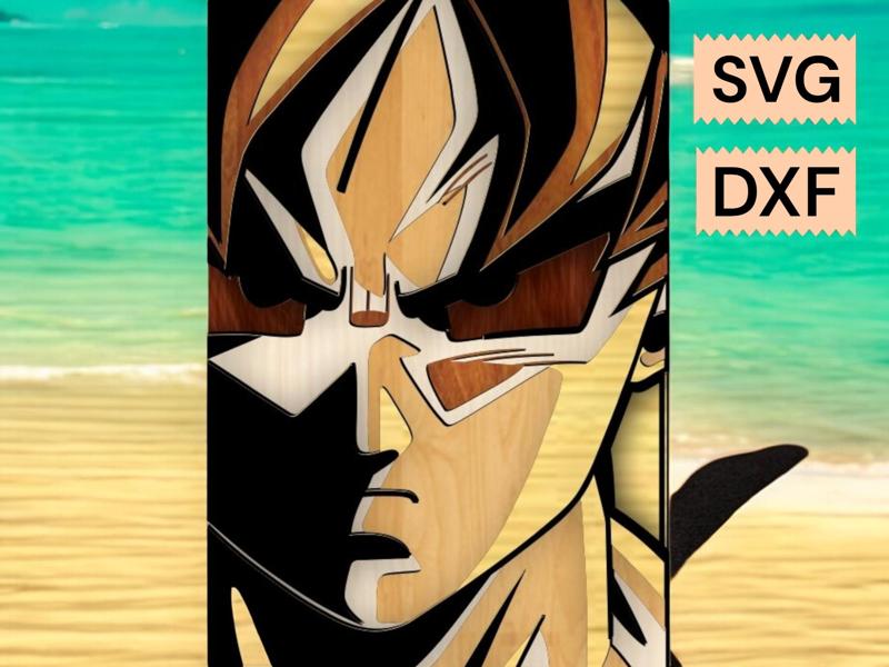 Goku Multilayer svg, 3D mandala, 8 layers of laser-cut plywood, SVG digital files, DXF, 3D art, DIY