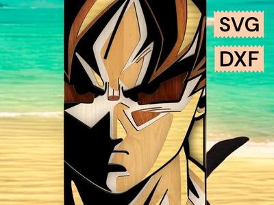 Goku Multilayer svg, 3D mandala, 8 layers of laser-cut plywood, SVG digital files, DXF, 3D art, DIY