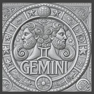 Gemini Zodiac Bas Relief | Digital 3D STL File