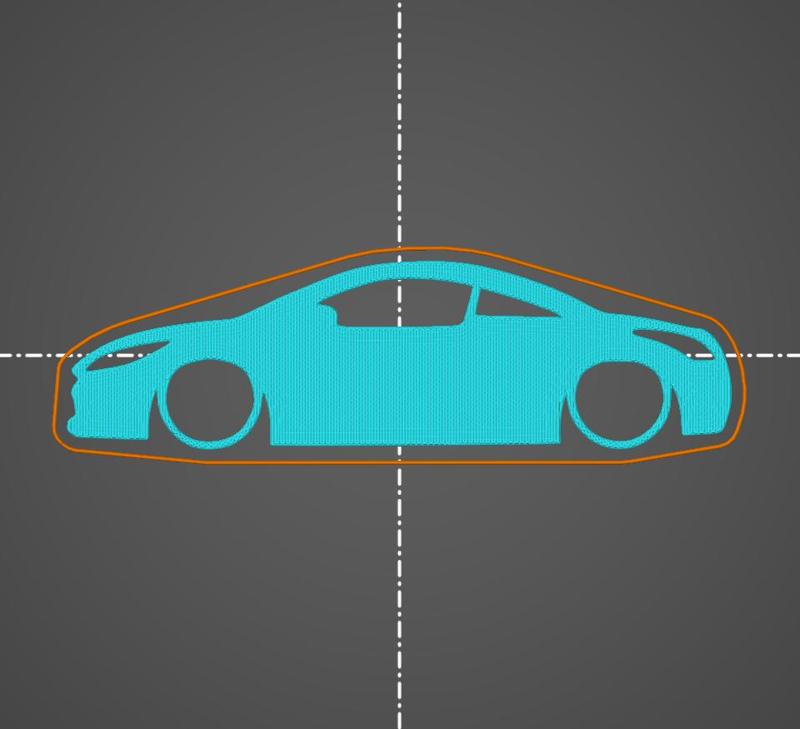Peugeot RCZ Coupe key silhouette