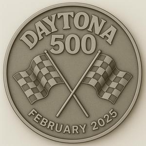 Daytona 500 Racing Flags Commemroative Coin Token Wall Art
