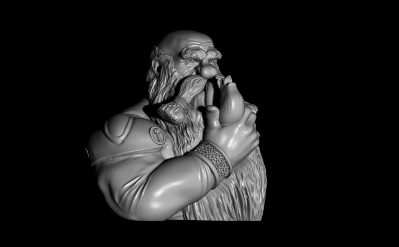 buste de Noble nain / dwarven bust - Print in place