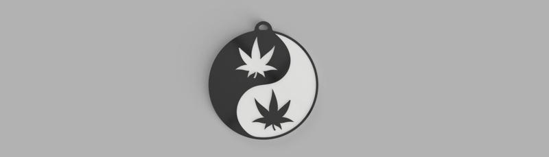 keychain ying yang marijuana