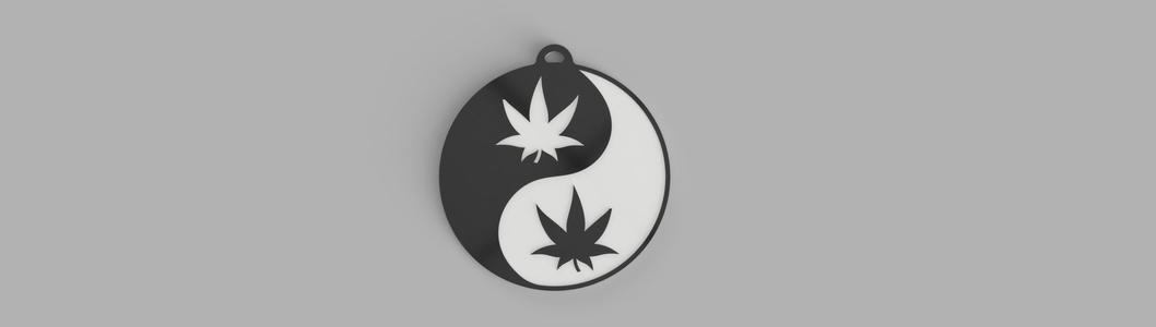 keychain ying yang marijuana