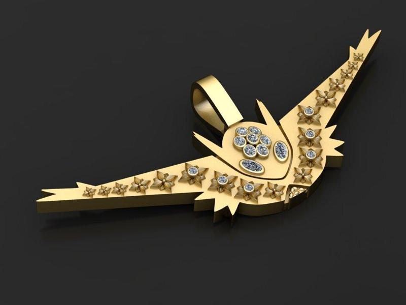 MOISSANITE Ninja Fighter Iced Out Pendant   3d printable model