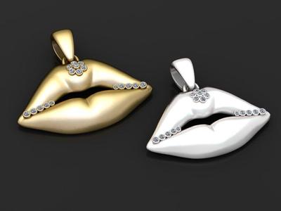 DiamondLipsPendant3D printable model