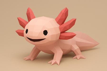 Low poly axolotl