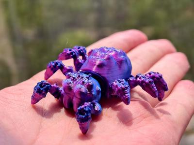 Spider toy, each leg is articulated, phone direct print, no supports