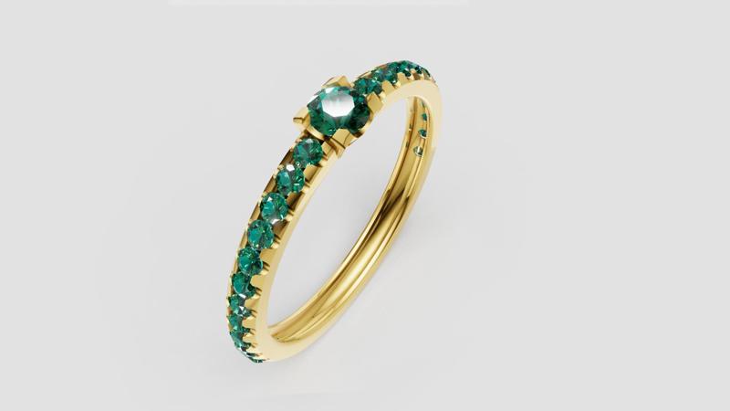 Green gemstone ring  3d printable model