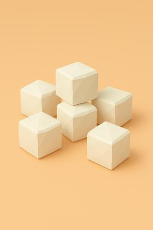 Low poly toy sugar cubes set