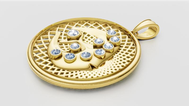 gold lattice pendant 3d printable model