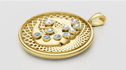 gold lattice pendant 3d printable model