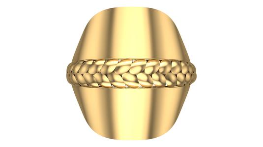 Bold Gold Chain Ring 3D Model | Modern Statement Jewelry | STL & 3DM Files with Supports | 3D Printable Ring Design-RB05-