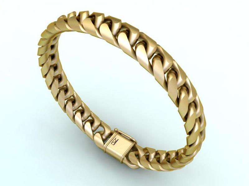 Mens Cuban Link Bracelet - Miami Lock Hip Hop Jewelry - N201