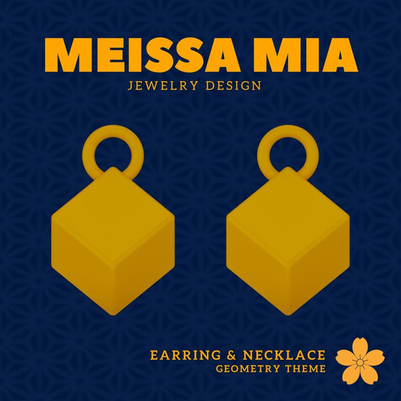 Necklace of Balance – 3D Print File for a Cubic Statement Piece - Cube Necklace & Cube Earring