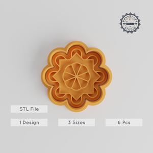 Mandala Shape Cutter & Stamp Set, Intricate Geometric Design, Perfect for Cookies & Fondant, Includes 6 Pieces in S/M/L Sizes PRODUCT_5152