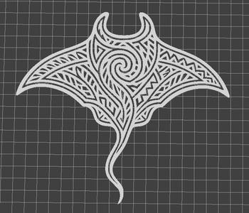 Manta ray Polynesian style wall decoration