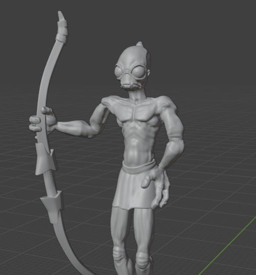 Oddworld Mudokon (Abe) Holding Bow