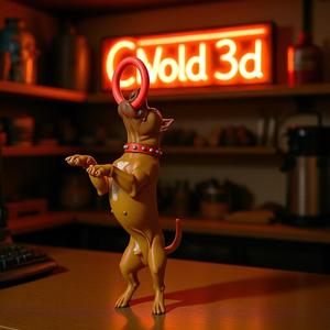 Stafford dog key chain 3d model