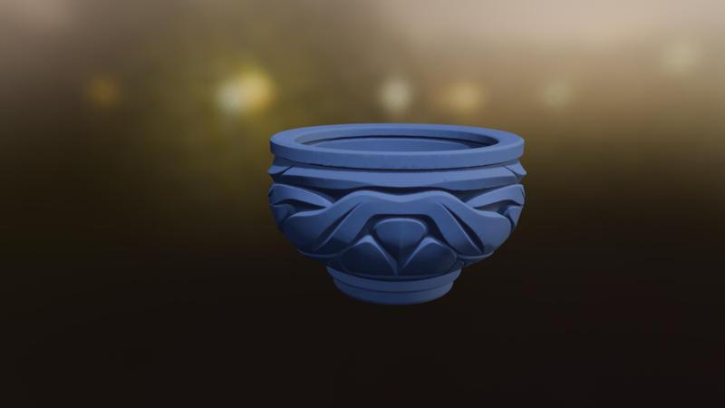 Stone bowl for plants v2