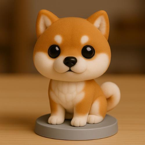 Perro Shiba Inu figura estilo chibi