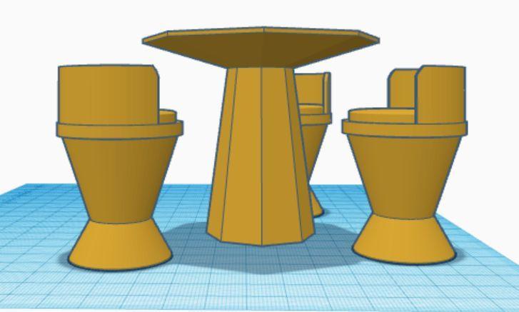 Mos Pelgo Cantina table and stool