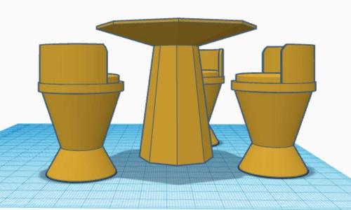 Mos Pelgo Cantina table and stool