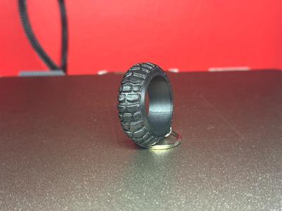 Tire Knobby Keychain