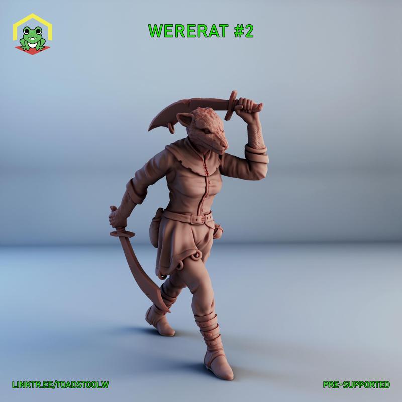 Wererat #2 - STL - RPG MINIATURE