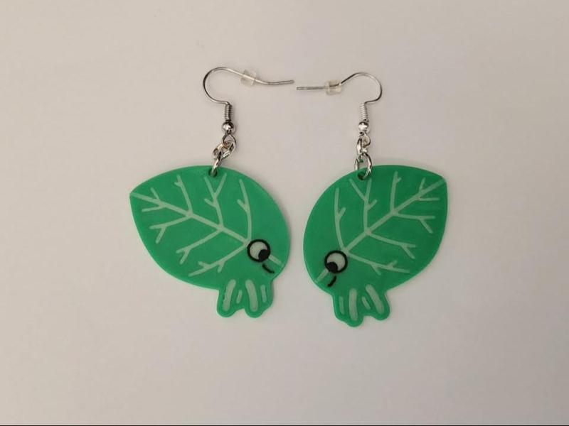 Bluey Inspired - Walking Leaf (Leaf Bug) Earrings