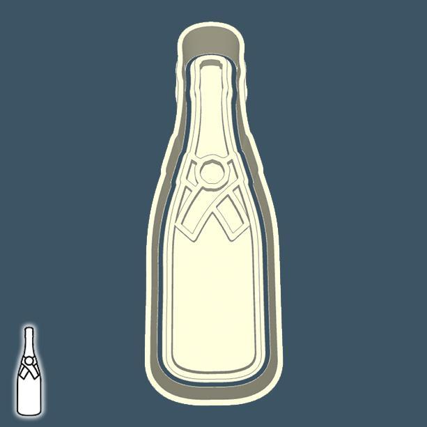 Food & drinks cookie cutters - champagne bottle (style 1)